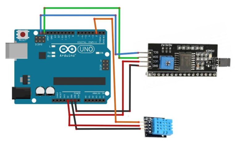 Temperature Monitor With Dht11 And I2c 20×4 Lcd 